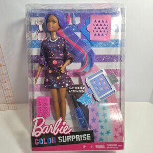 Barbie Color Change Surprise Doll Purple Hair Space Dress Damaged Box